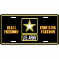 LICENSE PLATE - ARMY IRAQI & ENDURING FREEDOM LICENSE PLATE - ARMY IRAQI & ENDURING FREEDOM